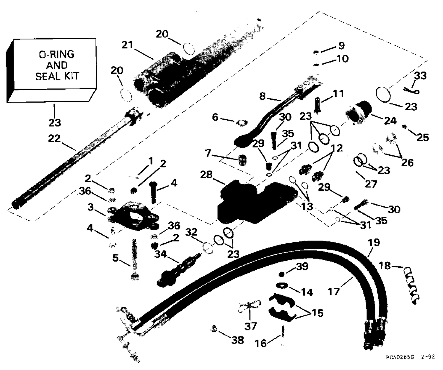 STEERING CYLINDER KIT - PORT - V8 MODELS ONLY