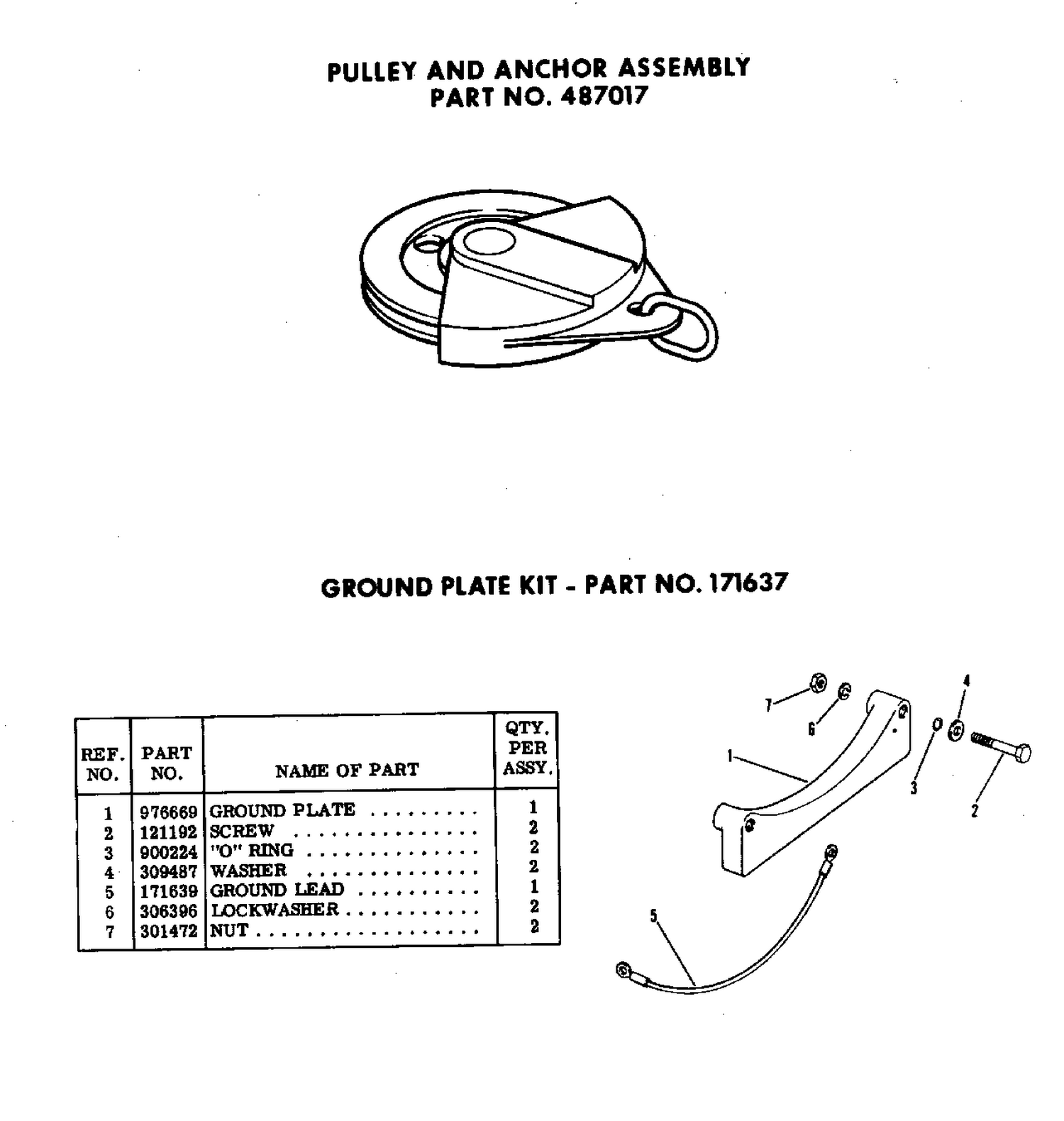 GROUND PLATE KIT-PART NO.171637