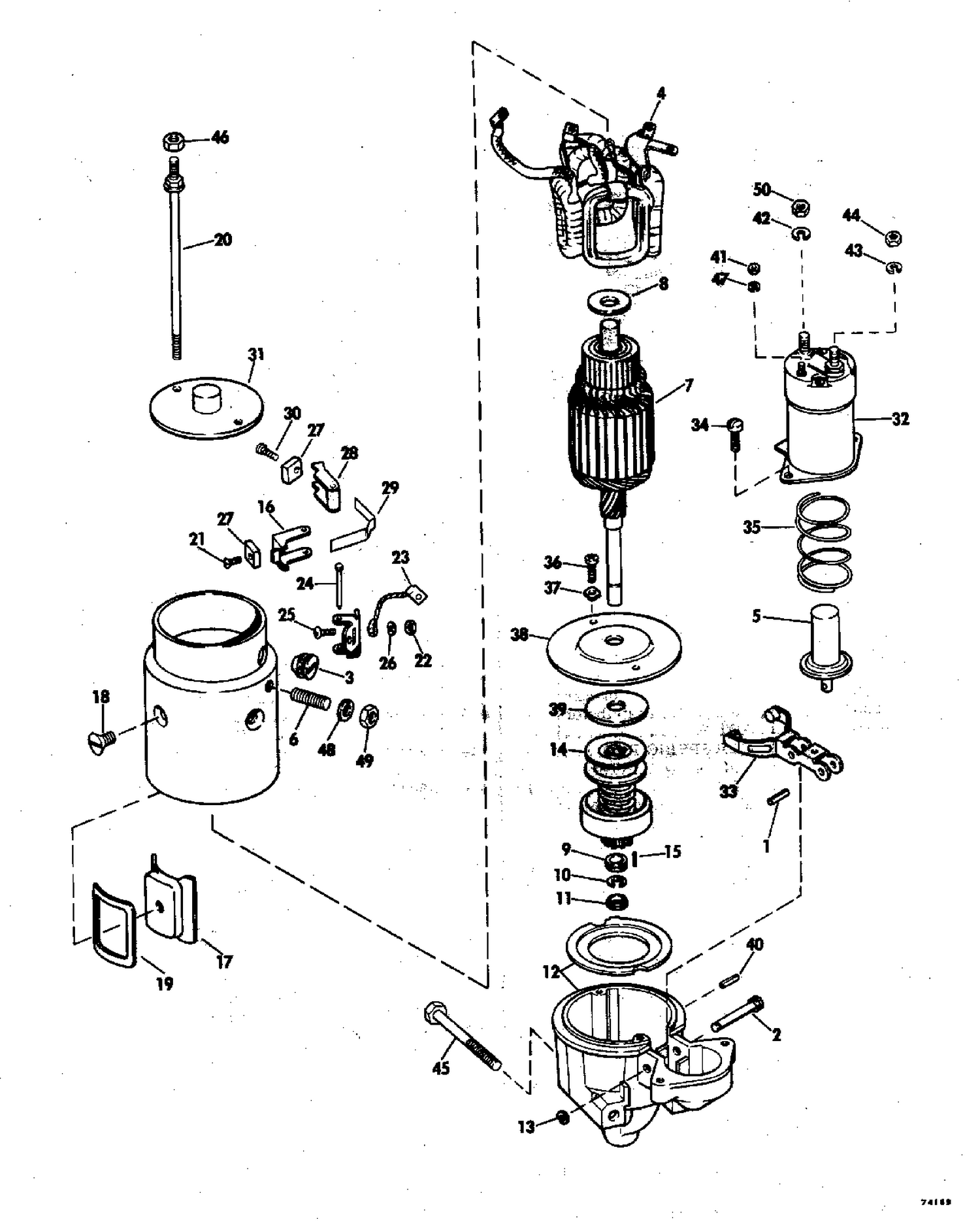 STARTER MOTOR GROUP 120,140 HP STERN DRIVE