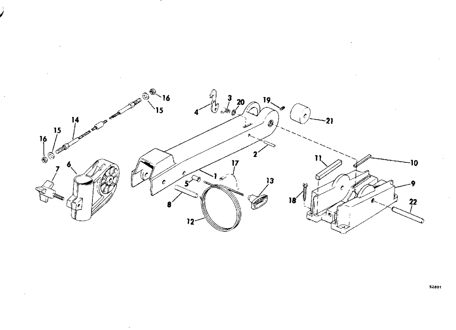 BOW ARM AND DECK BRACKET GROUP BOW MOUNT MODELS