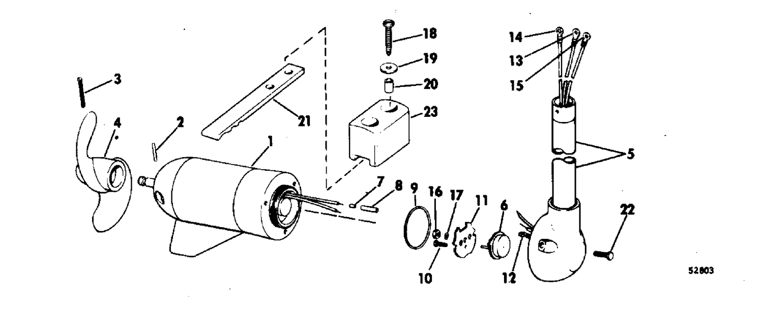MOTOR AND ADAPTER GROUP 12 VOLT BOW MOUNT