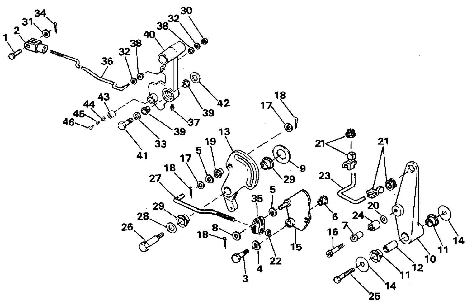 SHIFT & THROTTLE LINKAGE - 60 TTLC MODELS ONLY
