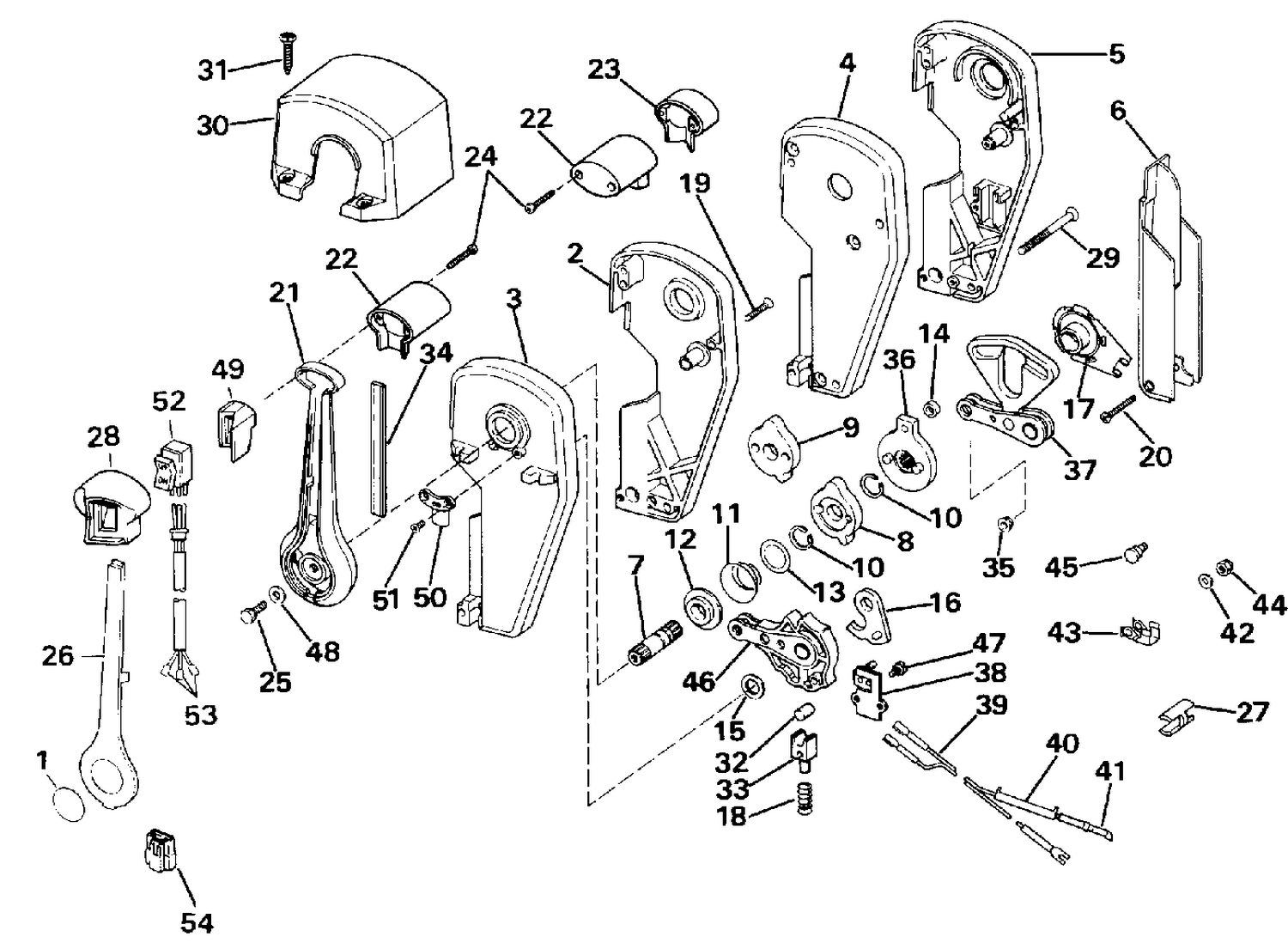 REMOTE CONTROL - BINNACLE - DUAL LEVER - AUXILIARY MOTOR