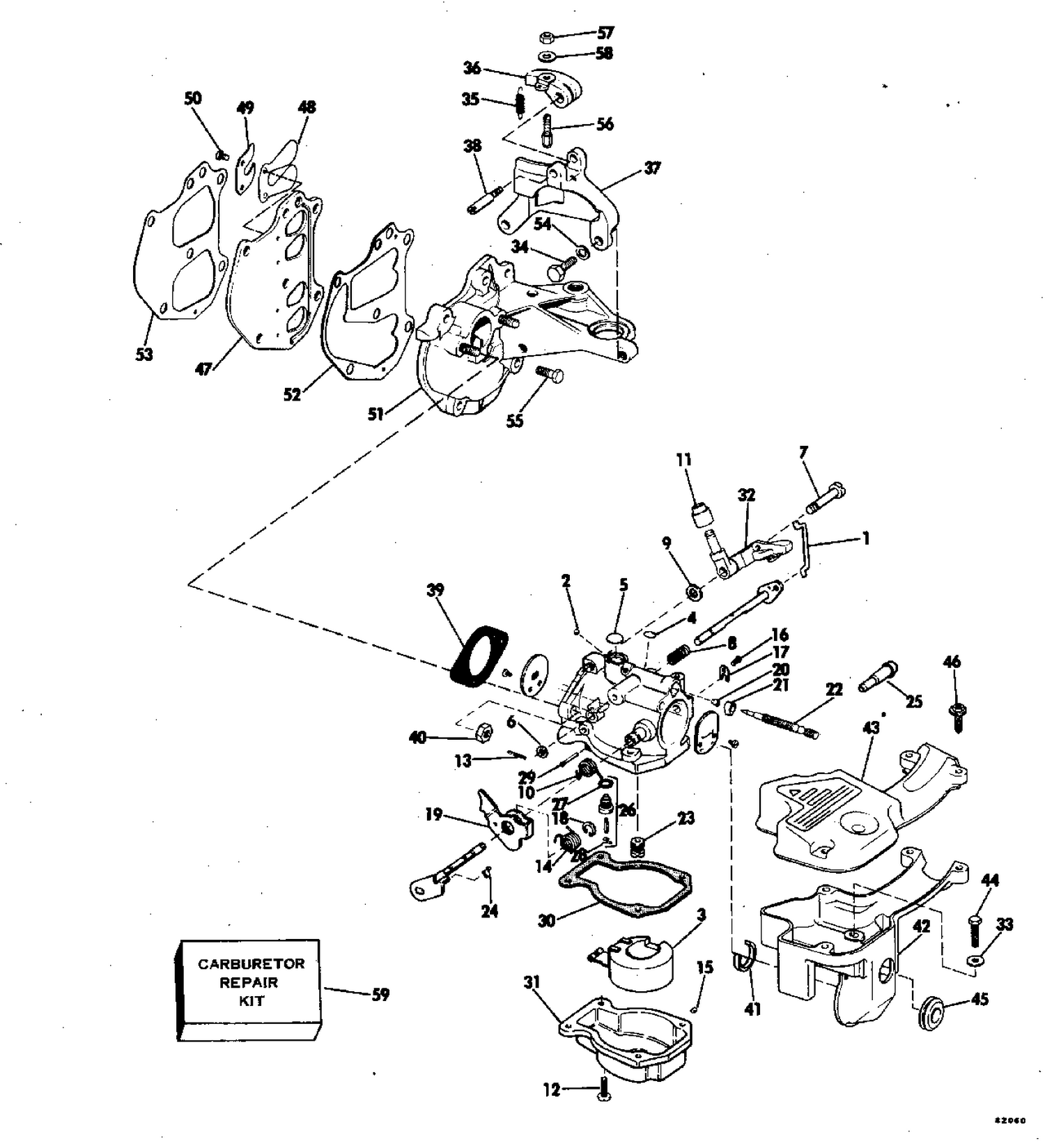 CARBURETOR AND MANIFOLD
