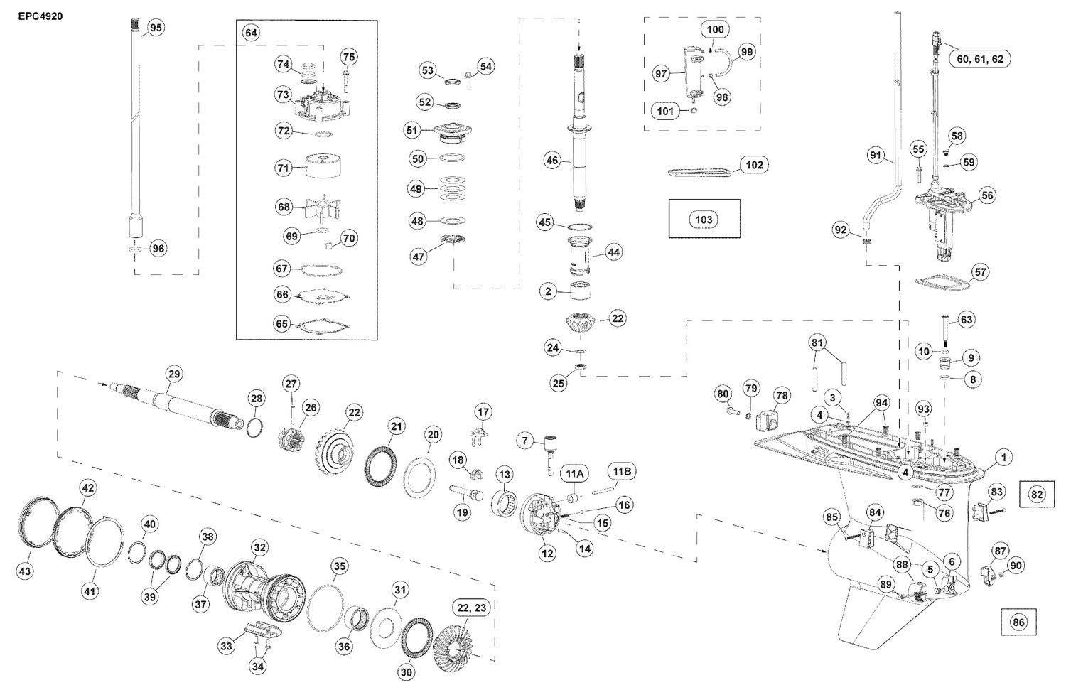 07-1_GEARCASE, SLX-Type (Ratio: 12:26, 0.46, 2.16:1)