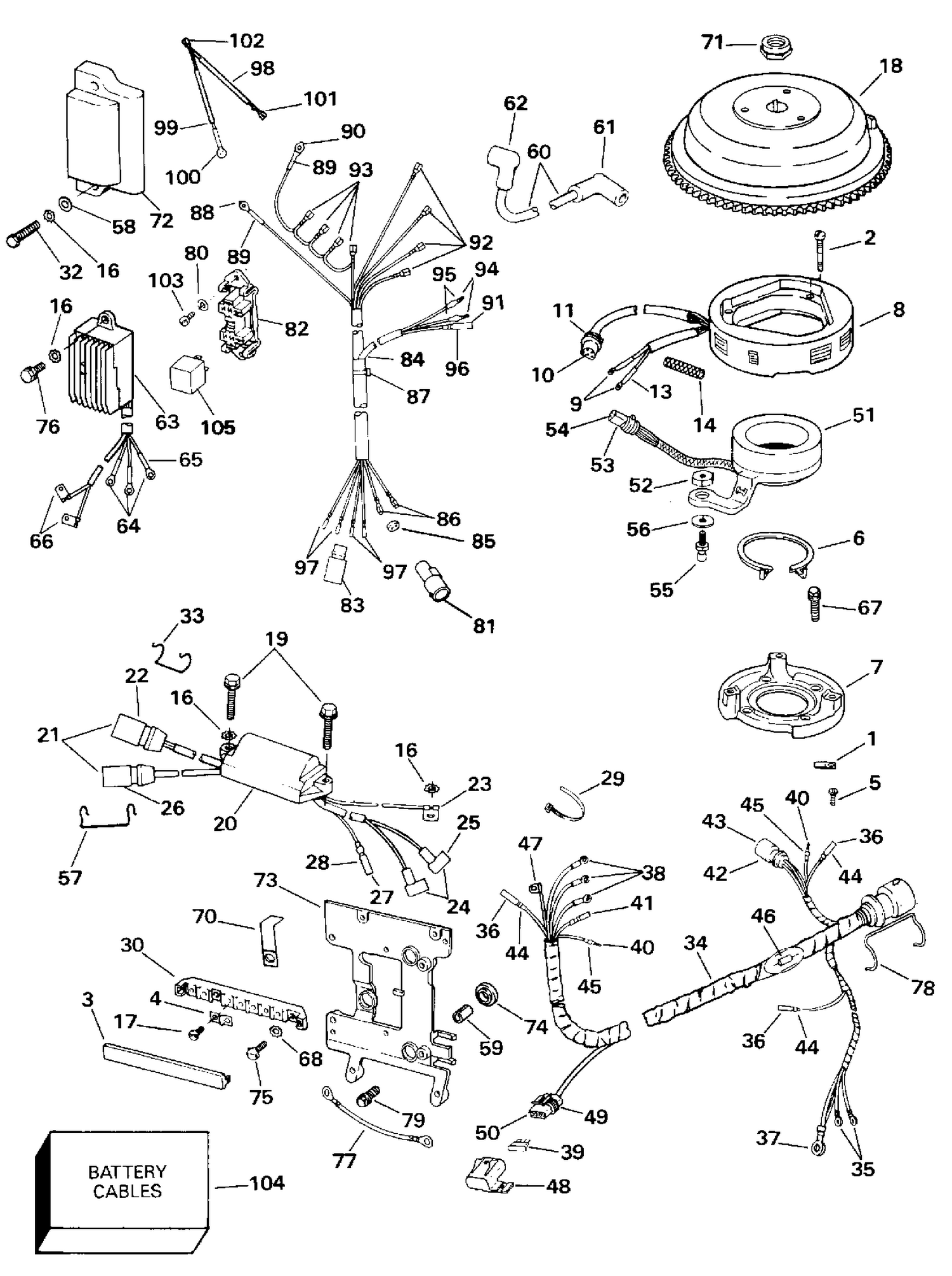 IGNITION SYSTEM - 40-50 ELECTRIC START EL AND TL MODELS