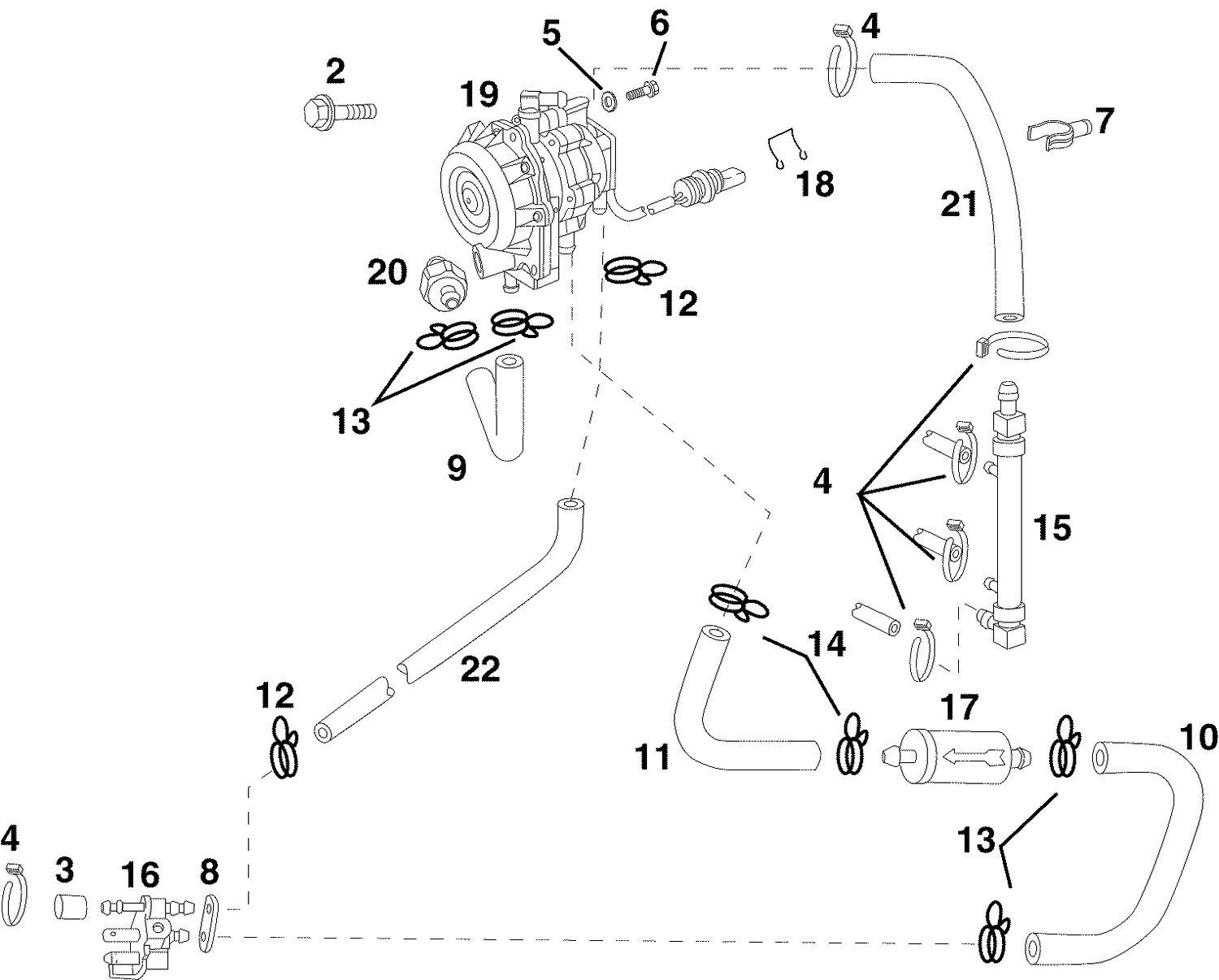 OIL PUMP CONVERSION KIT (Adds Oil Injection to 1996 and later V4 Cross Flow Engines)