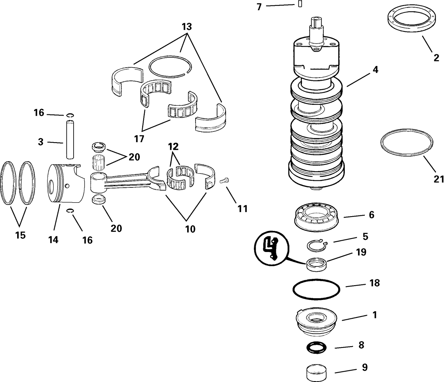 CRANKSHAFT & PISTONS