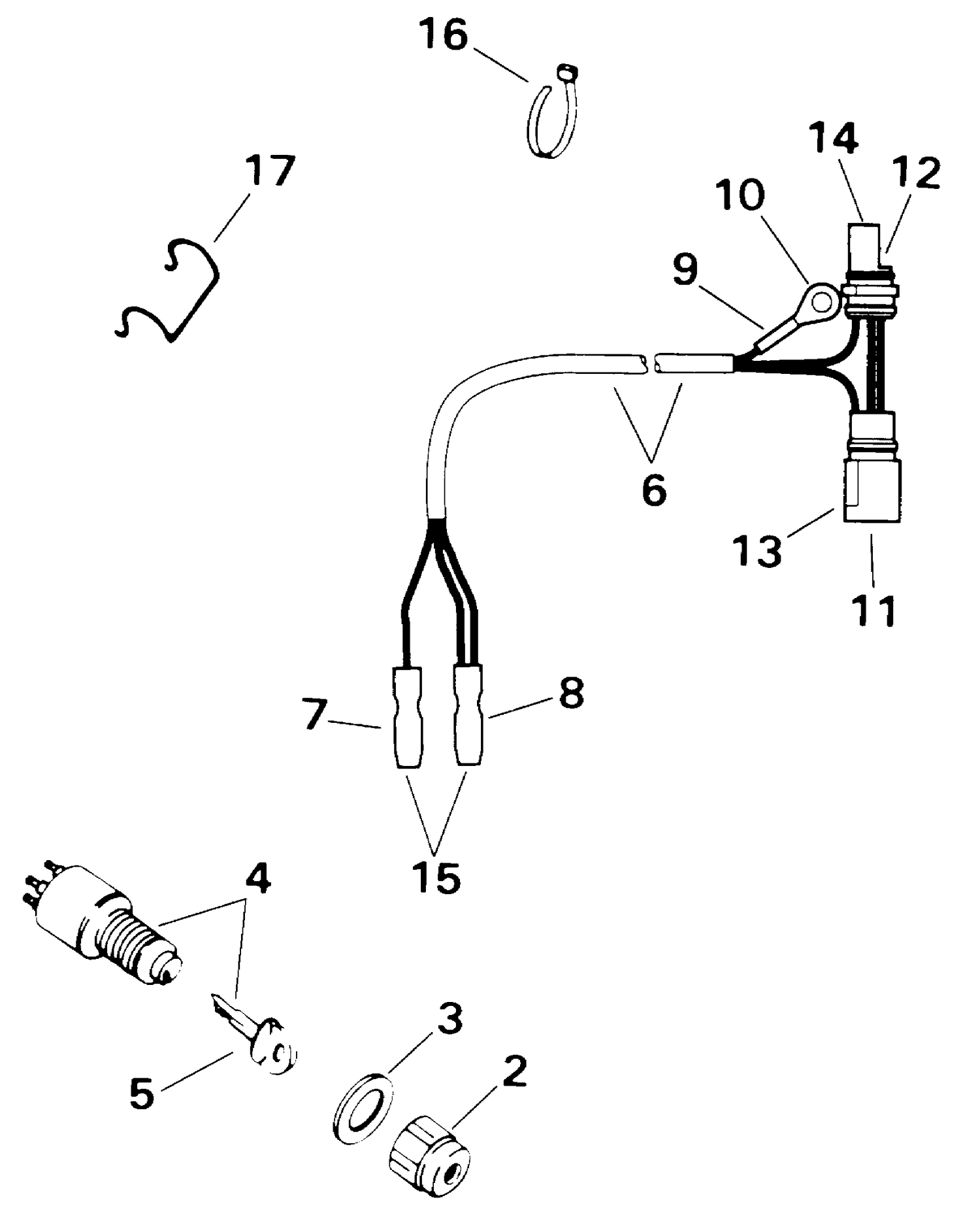 IGNITION SWITCH KIT - 25, 35 ROPE (3-CYLINDER)