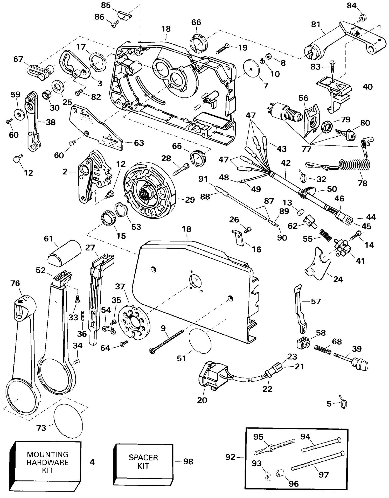 REMOTE CONTROL - SIDE MOUNT - KEY SWITCH