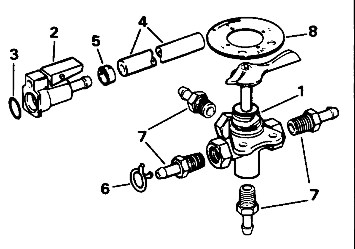 FOUR-WAY VALVE KIT - 5/16 IN. I.D. FUEL HOSE