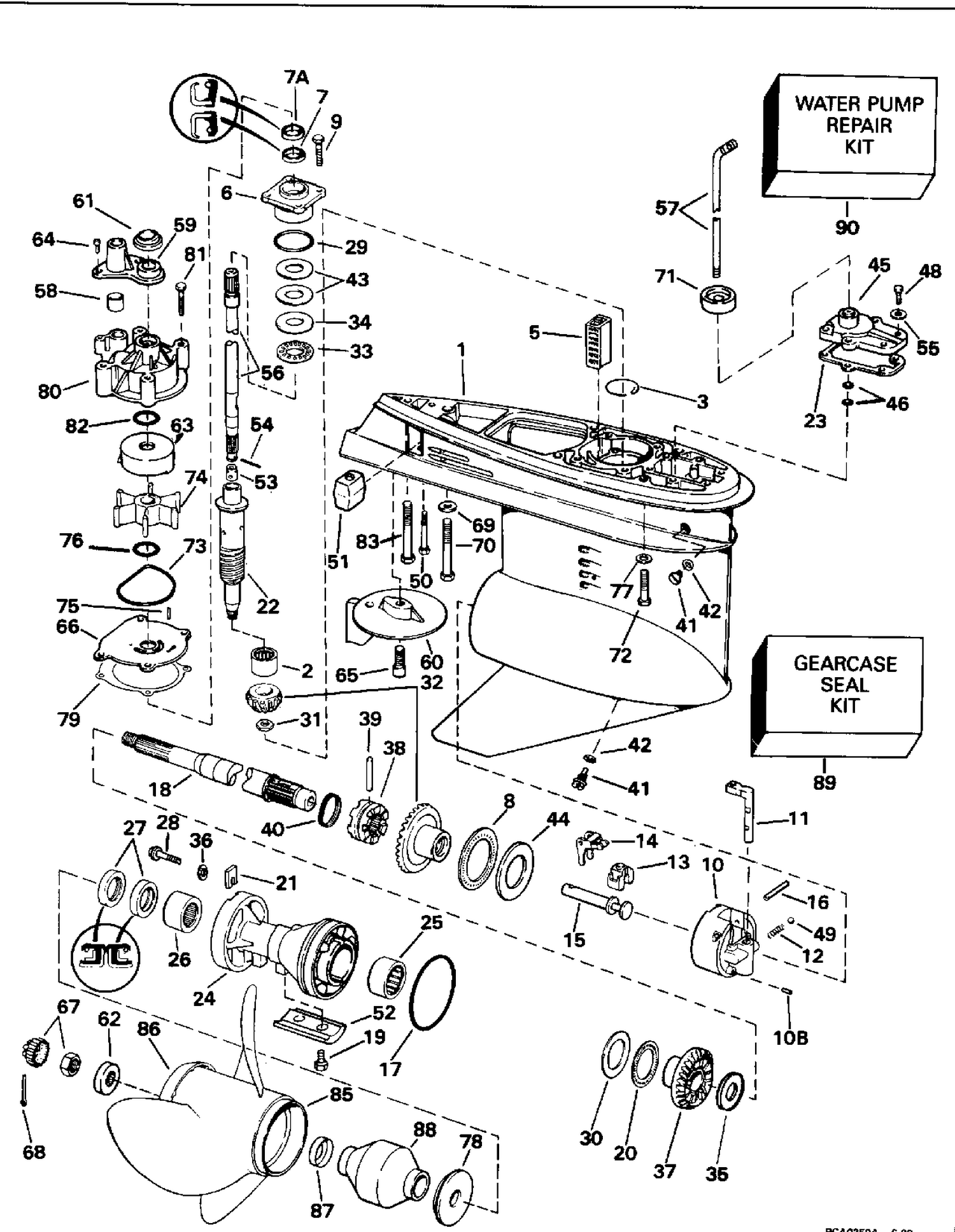 GEARCASE - STANDARD ROTATION - 20 IN. MODELS