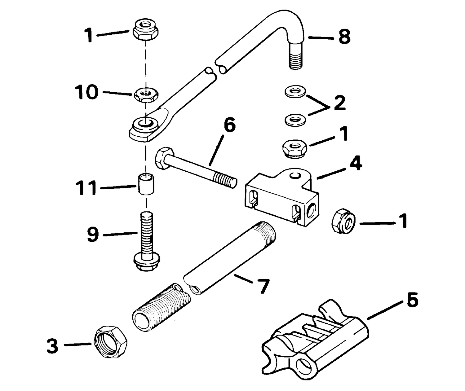 DUAL CABLE STEERING CONNECTOR KIT - PARALLEL ENTRY - 3-CYLINDER MANUAL TILT