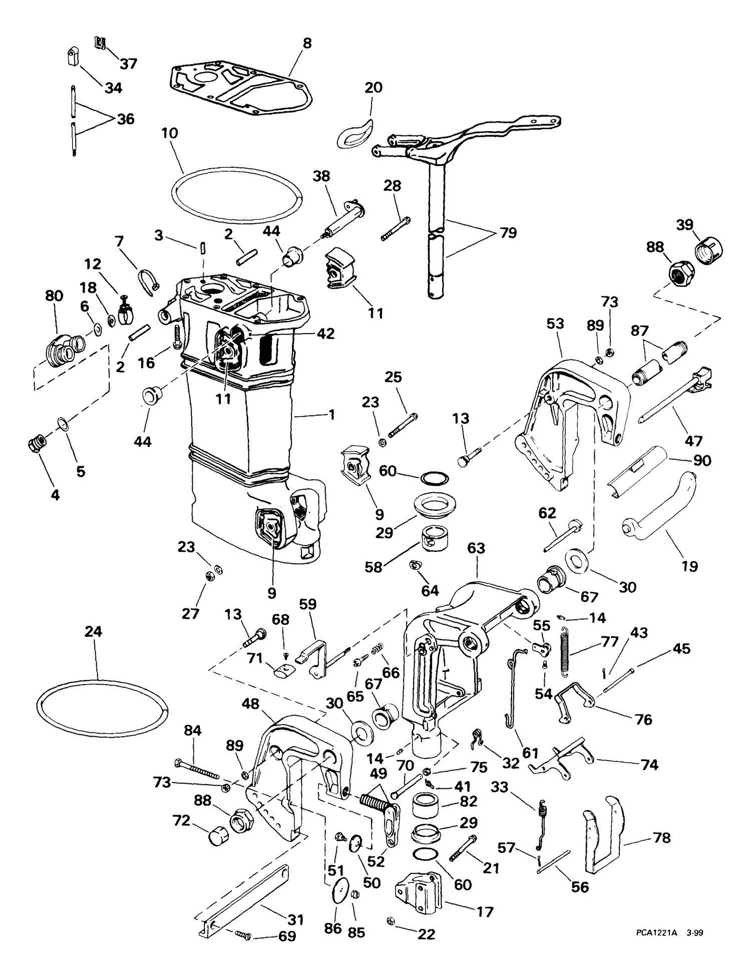 MIDSECTION -- MANUAL TILT -- R, RL, E, EL, TEL