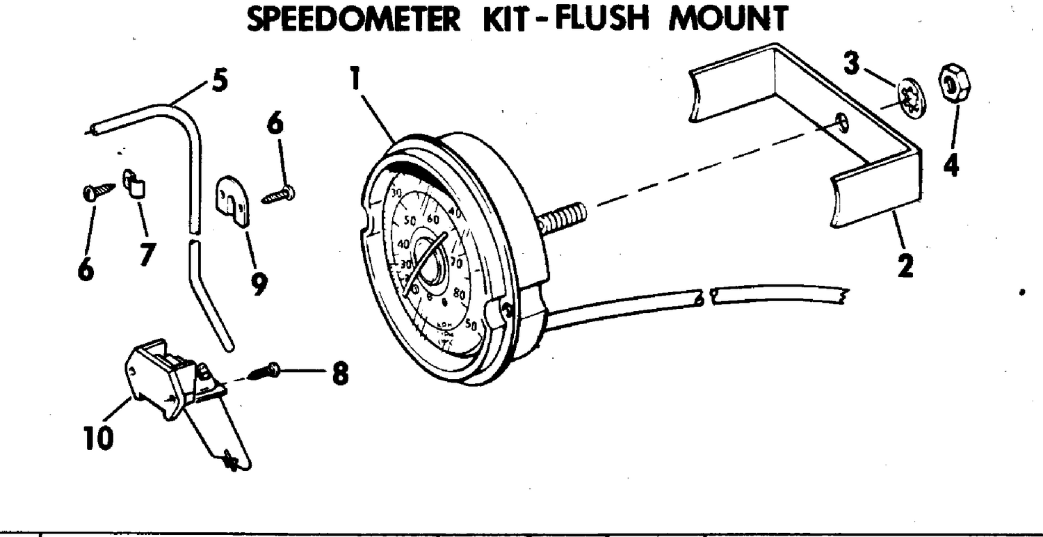 SPEEDOMETER KIT - FLUSH MOUNT - 50 MPH