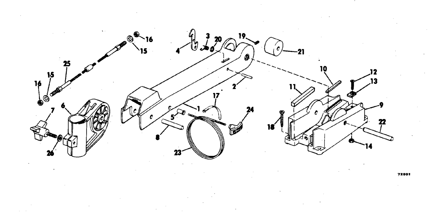 BOW ARM AND DECK BRACKET GROUP