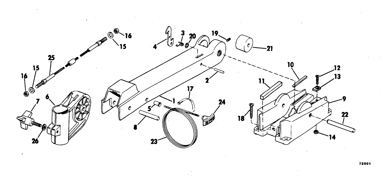 BOW ARM AND DECK BRACKET GROUP