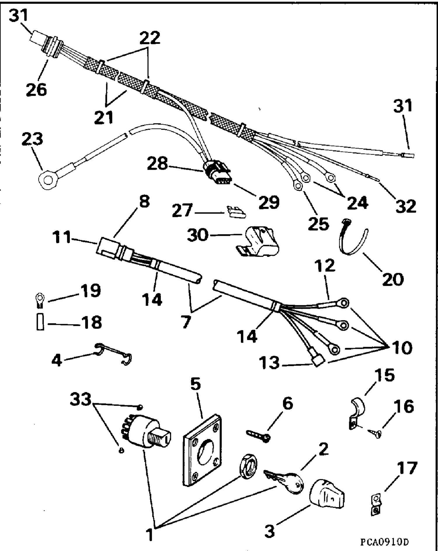 IGNITION SWITCH & CABLE - 25/48 MODELS