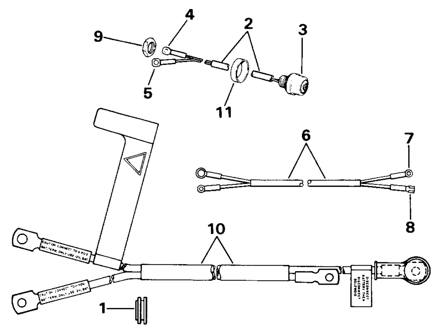 START SWITCH & CABLES - 25 TE MODELS ONLY