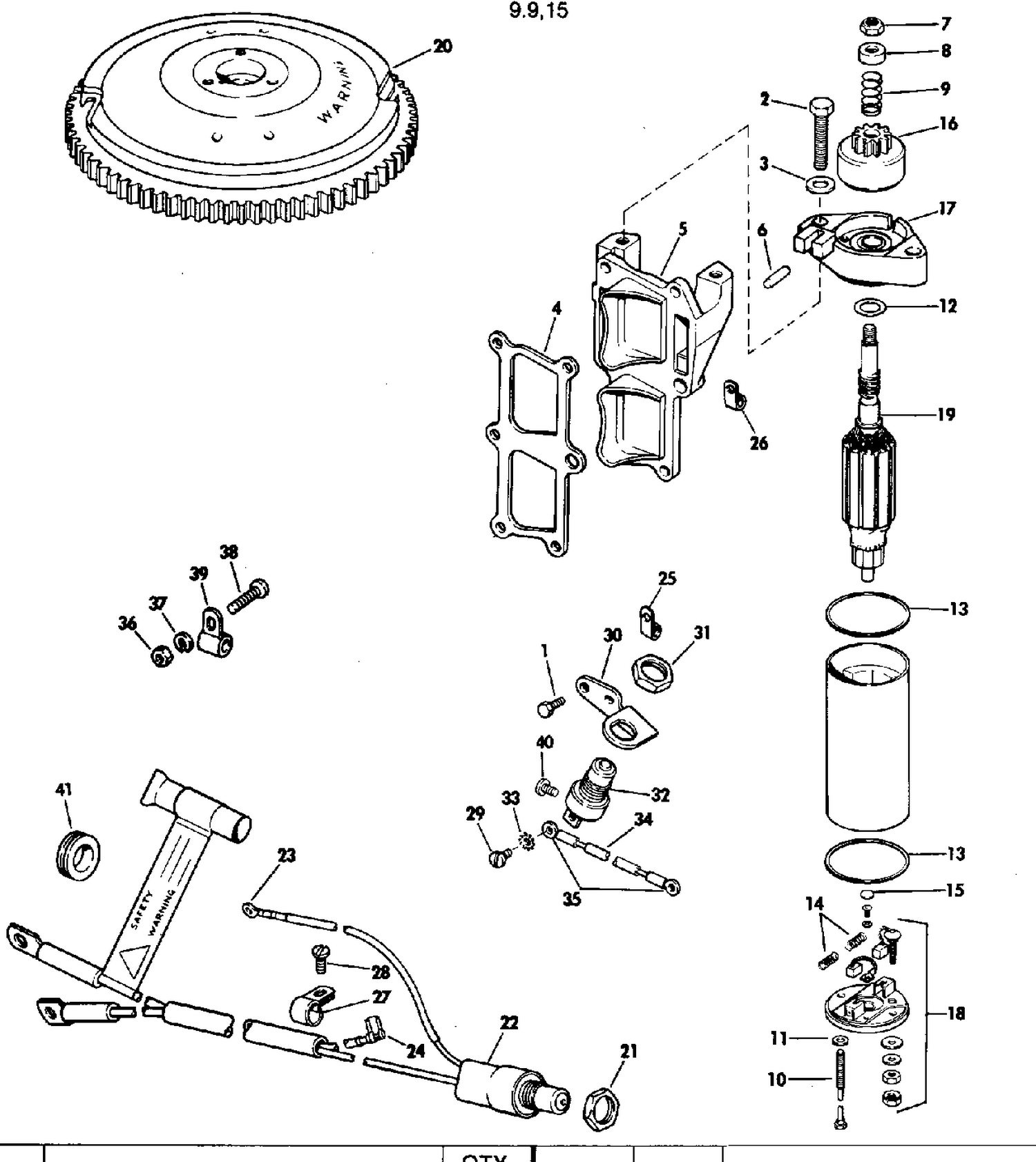 ELECTRIC STARTING KIT  9.9,15