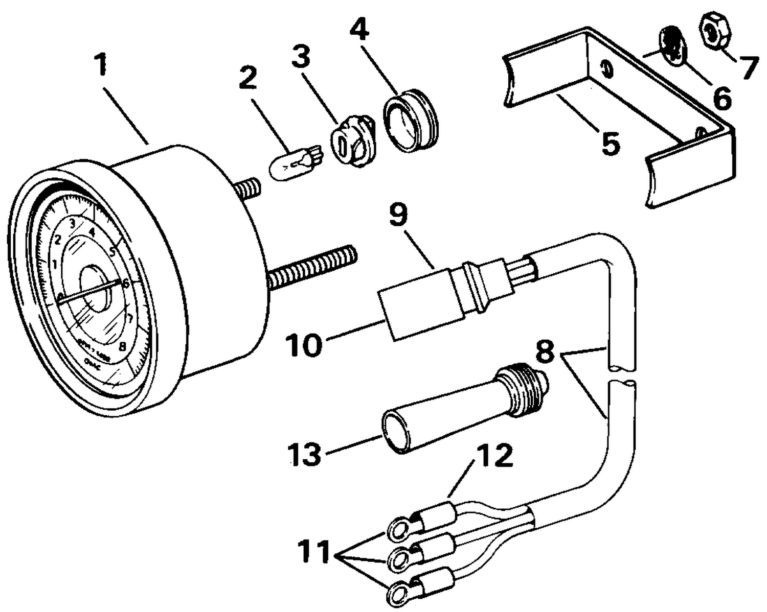 TACHOMETER KITS - FLUSH MOUNT - ANALOG - PLUG-IN
