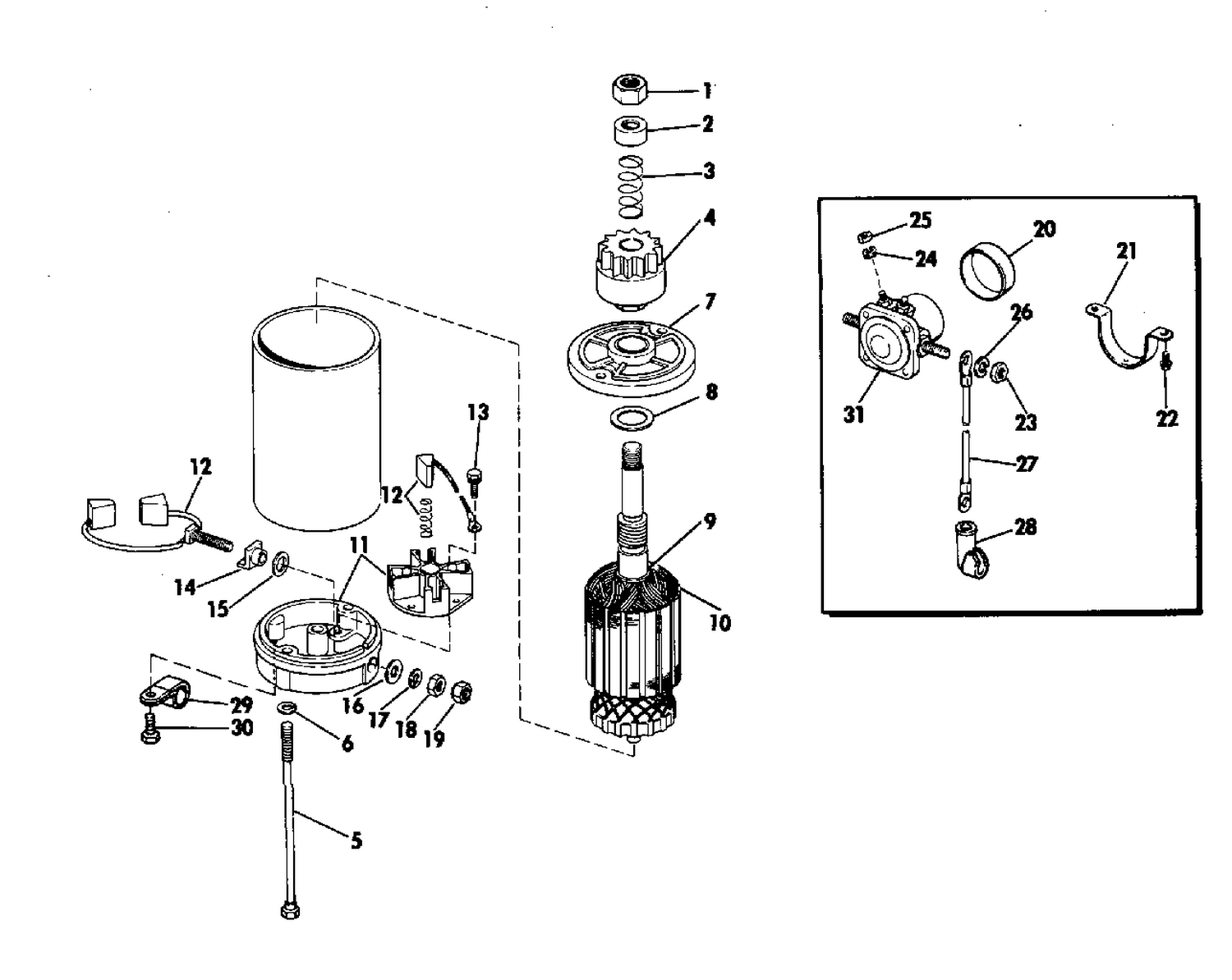 ELECTRIC STARTER AND SOLENOID AMERICAN BOSCH