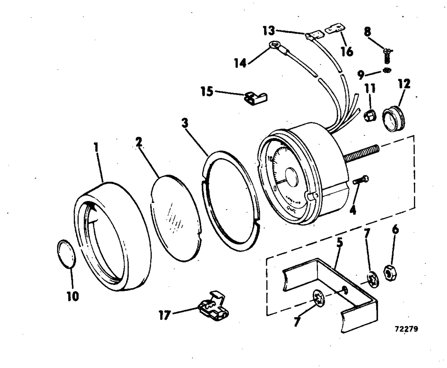 TACHOMETER KIT-SUN SHIELD 55-200 HP
