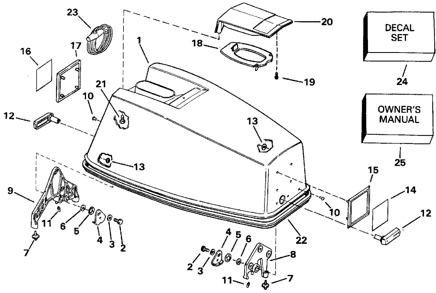 ENGINE COVER - JOHNSON ELECTRIC START MODELS