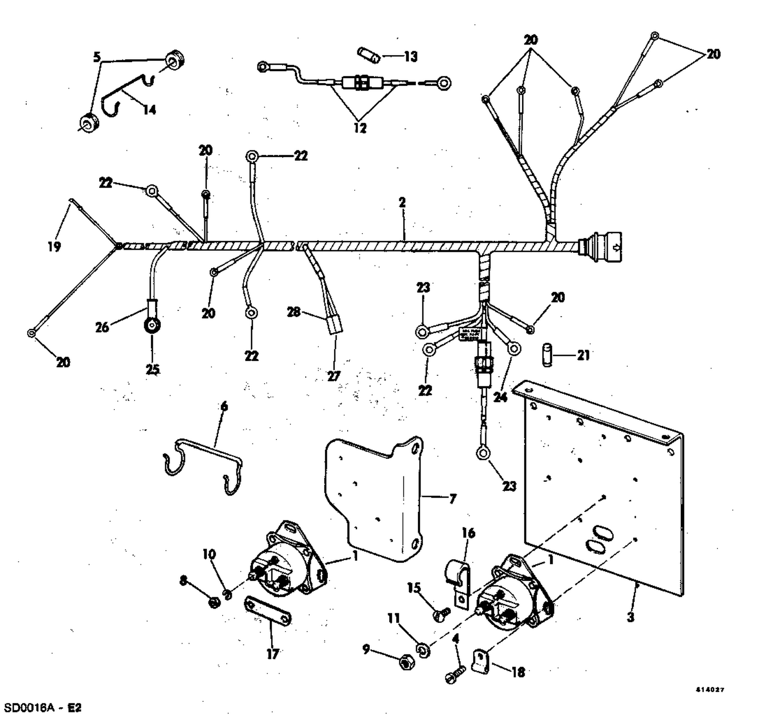 SOLENOIDS & CABLE ASSY. GROUP 120,140 MODELS W/PRE-SET TRIM