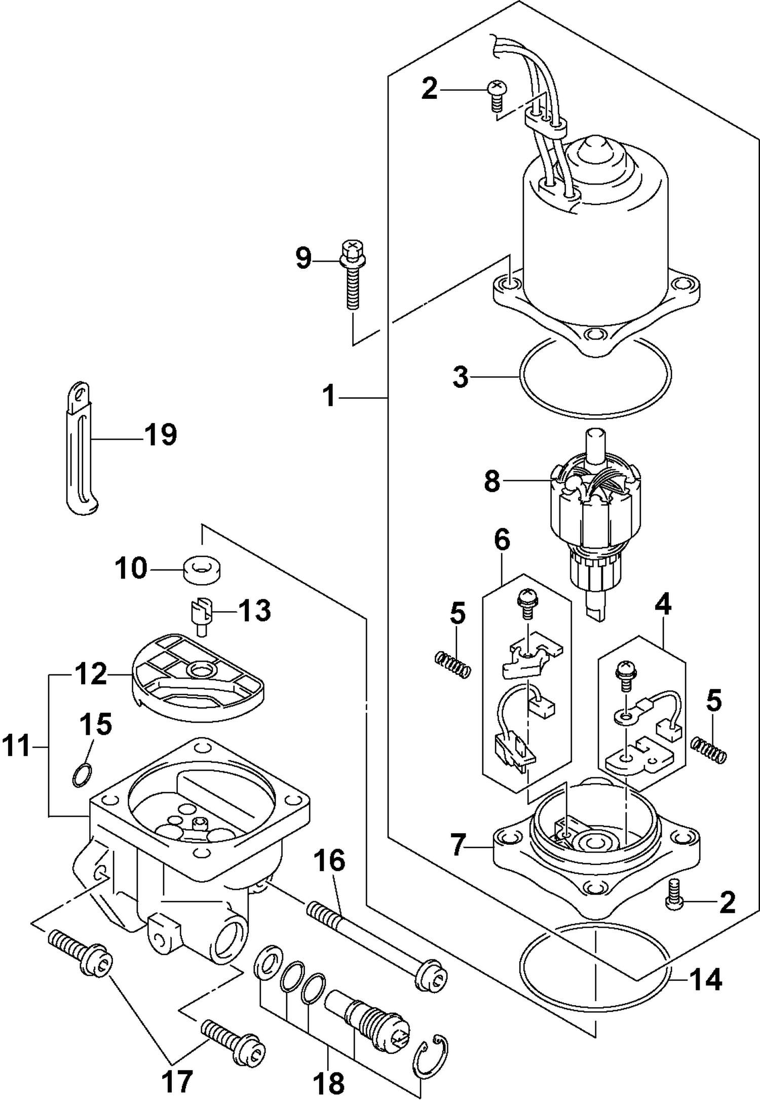 POWER TRIM & TILT ELECTRIC MOTOR