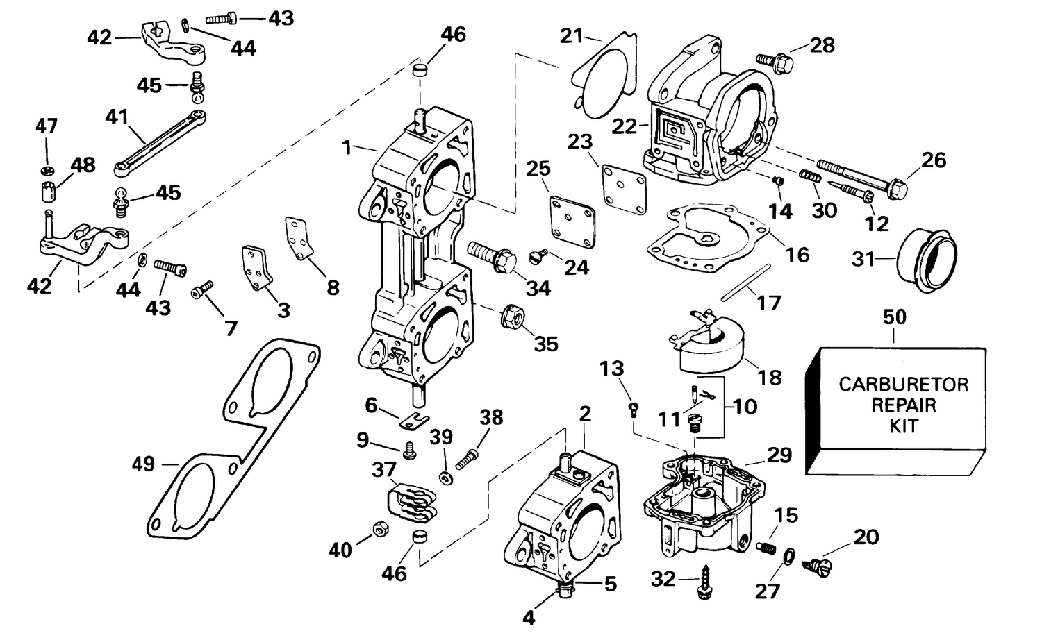 CARBURETOR & LINKAGE 225, 250