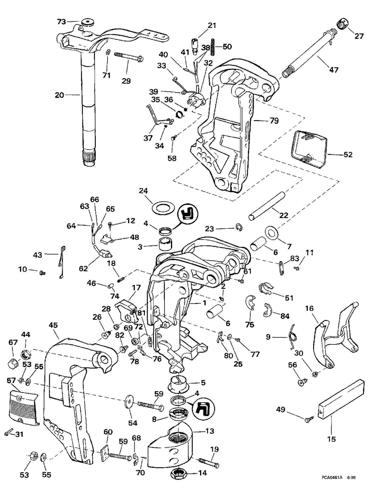 STERN BRACKET - POWER TRIM & TILT