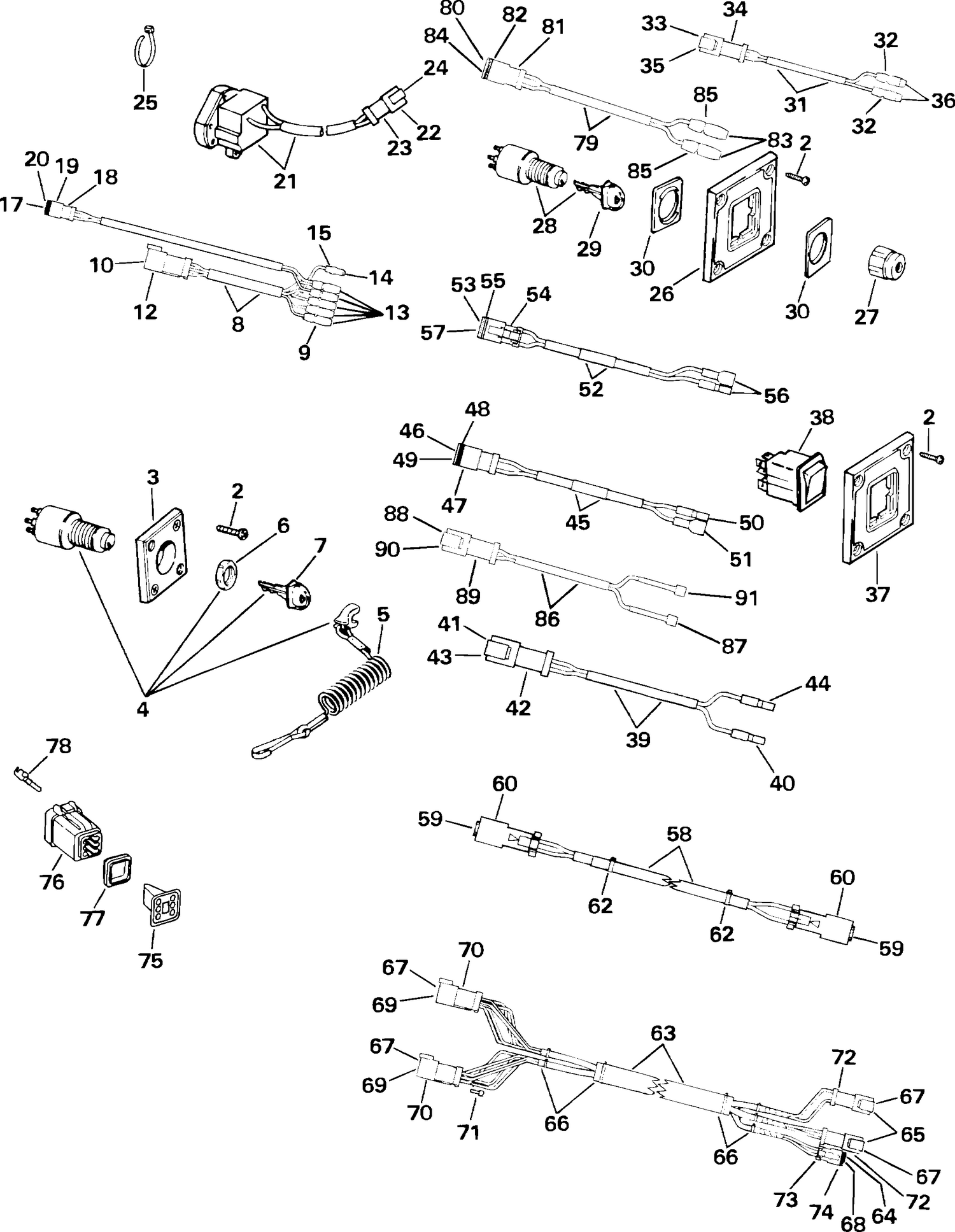 SWITCH & WIRING KIT - DUAL STATION SINGLE ENGINE