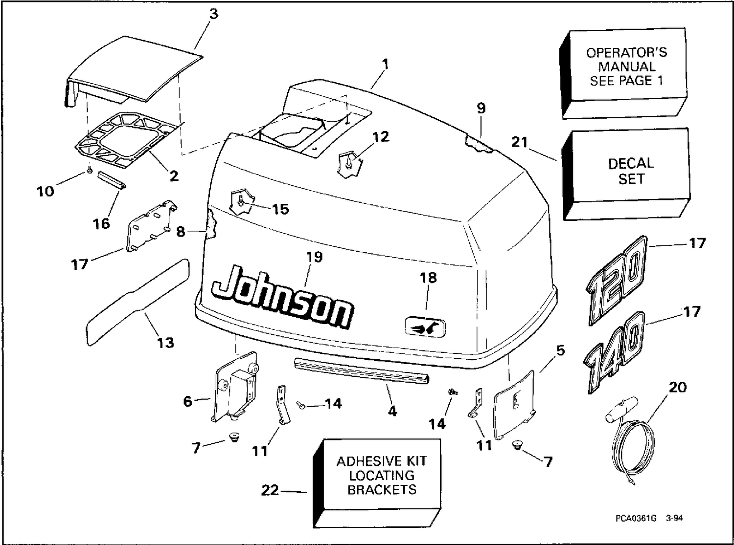 ENGINE COVER - JOHNSON 120-140 MODELS