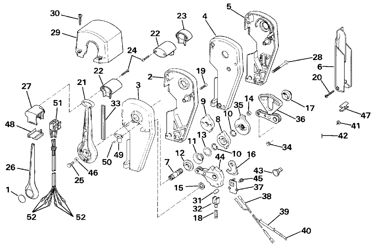 REMOTE CONTROL ASSEMBLY - BINNACLE MOUNT, DUAL LEVER