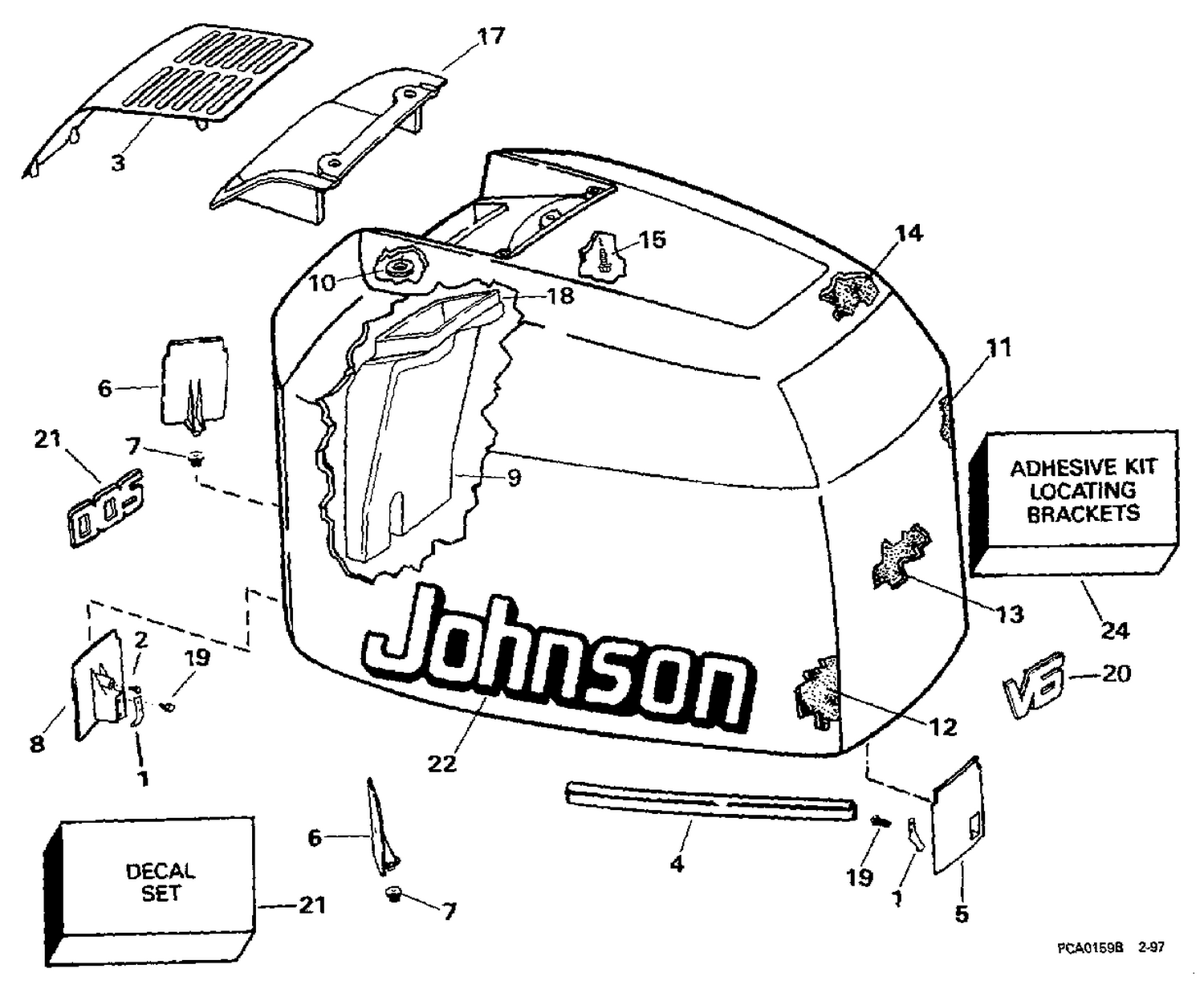 ENGINE COVER - JOHNSON - 200SL, 200STL, 225STL