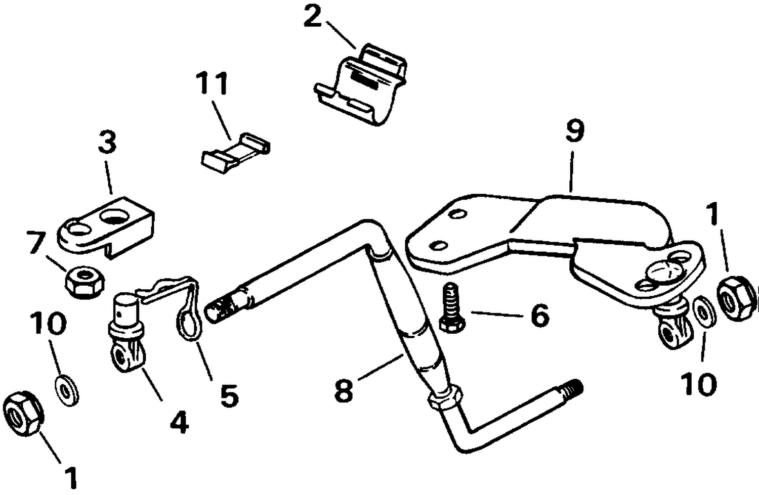 STEERING BAR KIT, AUXILIARY MOTOR - 5, 6, 8