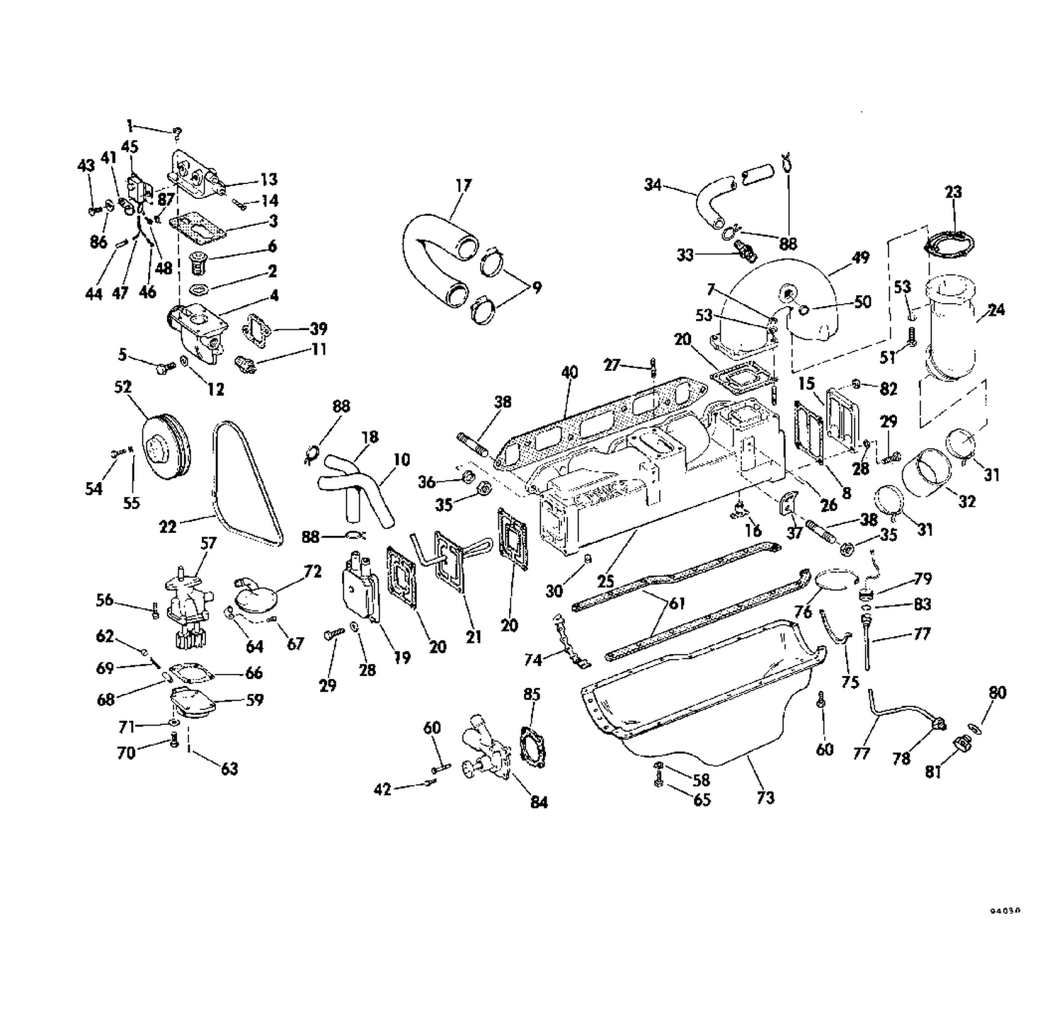 COOLING & OILING GROUP 120 MODEL STERN DRIVE