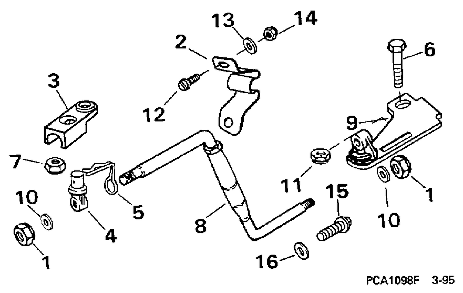 STEERING BAR KIT, AUXILIARY MOTOR - 9.9, 15