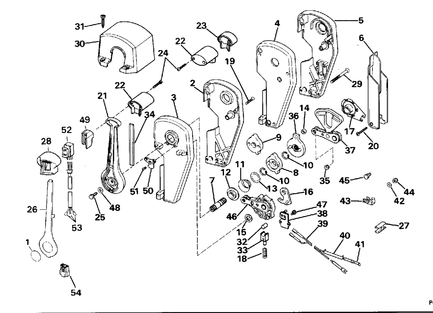 REMOTE CONTROL - BINNACLE - DUAL LEVER - AUXILIARY MOTOR