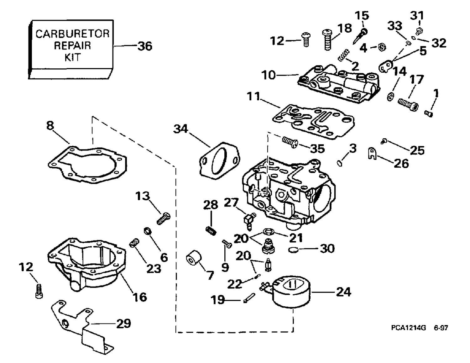 CARBURETOR -- 35 HP