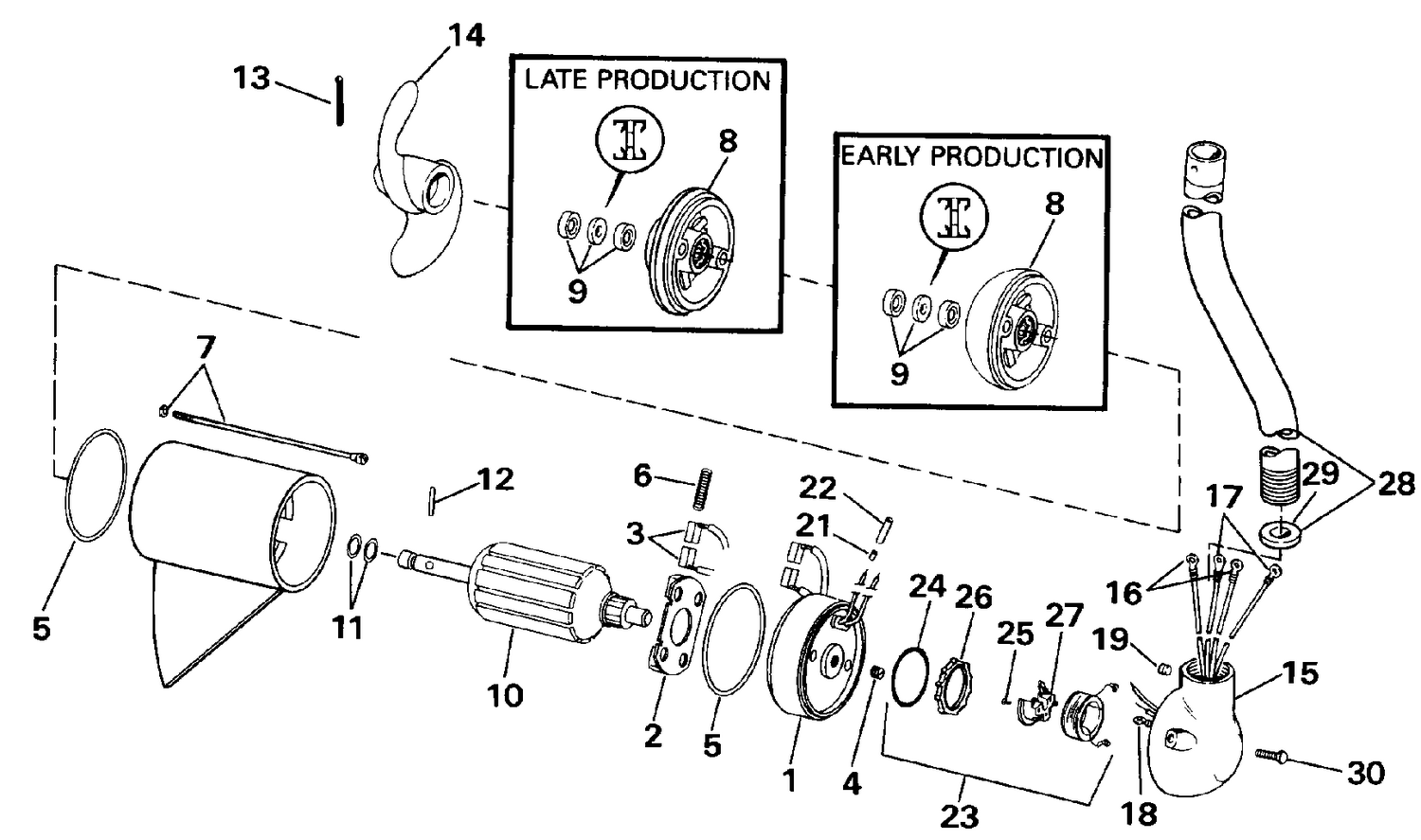 MOTOR AND ADAPTER GROUP/24 VOLT ("A" OR "Y" MODEL SUFFIX)