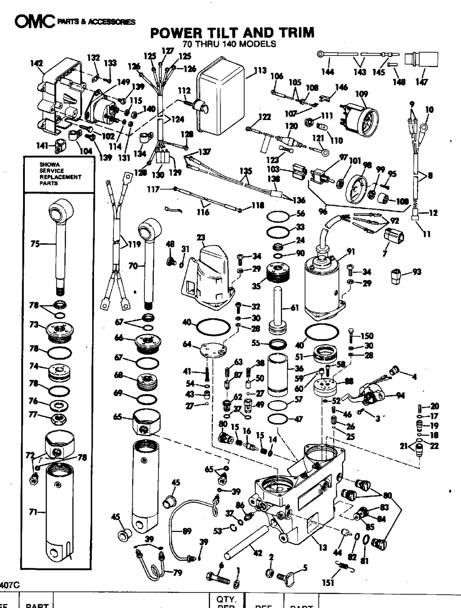 POWER TILT AND TRIM (70 THRU 140 MODELS)