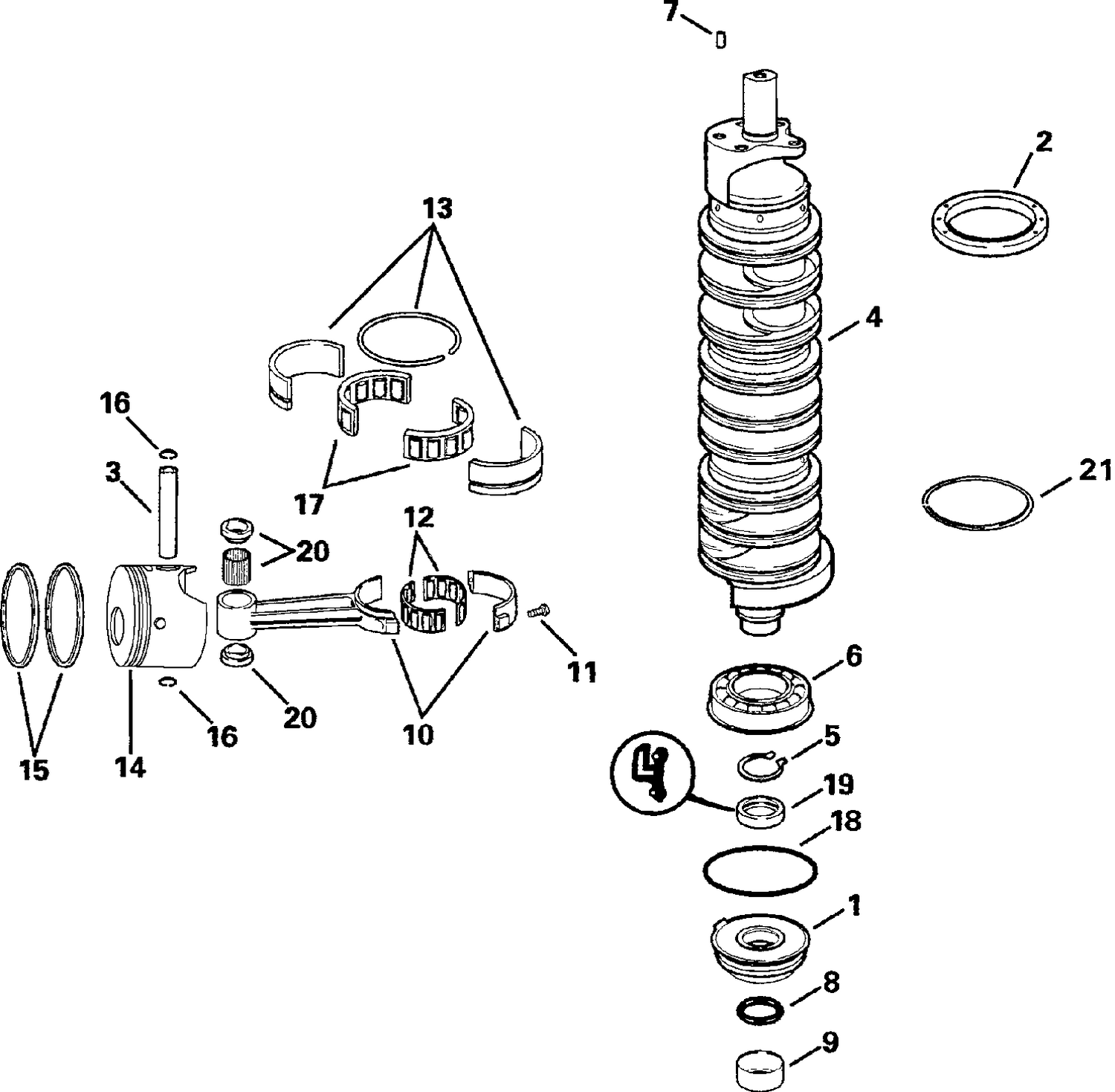 CRANKSHAFT & PISTONS