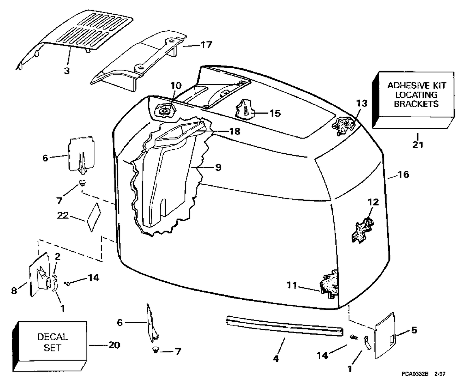 ENGINE COVER - JOHNSON - 200TX, 200CX, 225