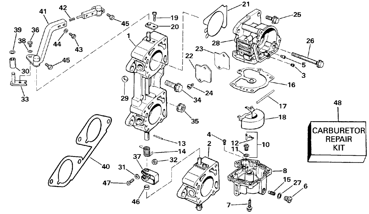 CARBURETOR AND LINKAGE-EARLY PRODUCTION