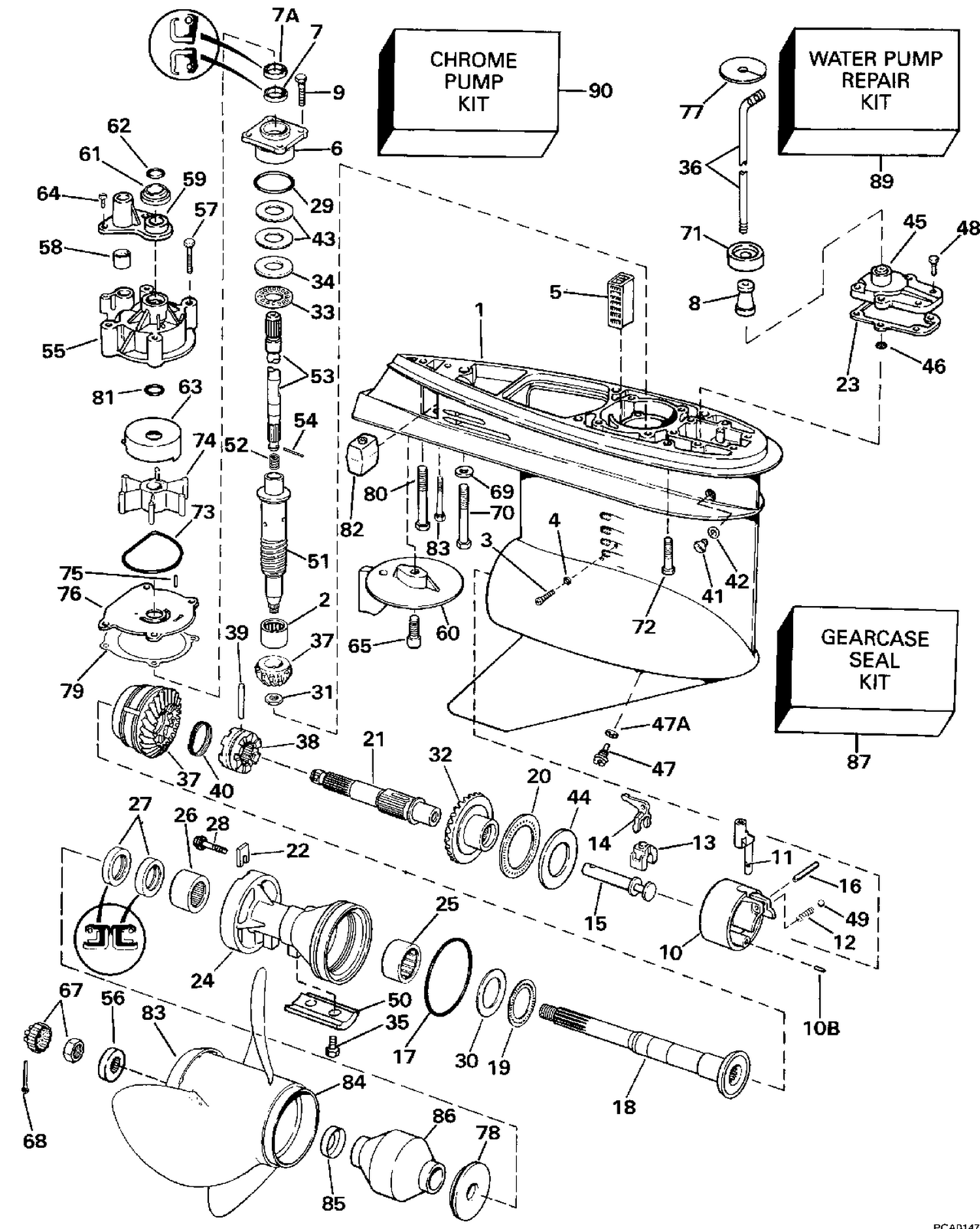 GEARCASE - 140CX COUNTER ROTATION