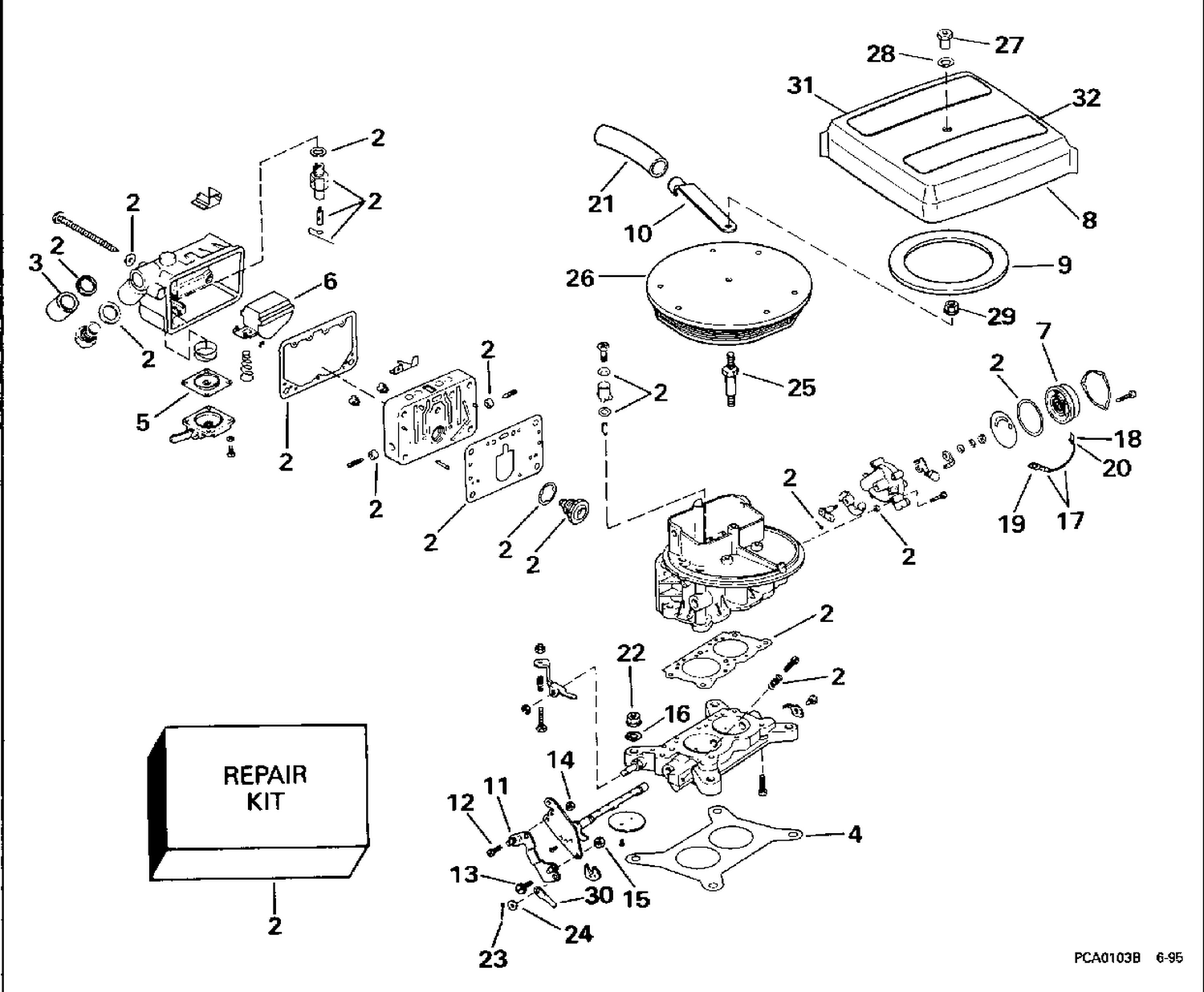 CARBURETOR - 2V MODELS