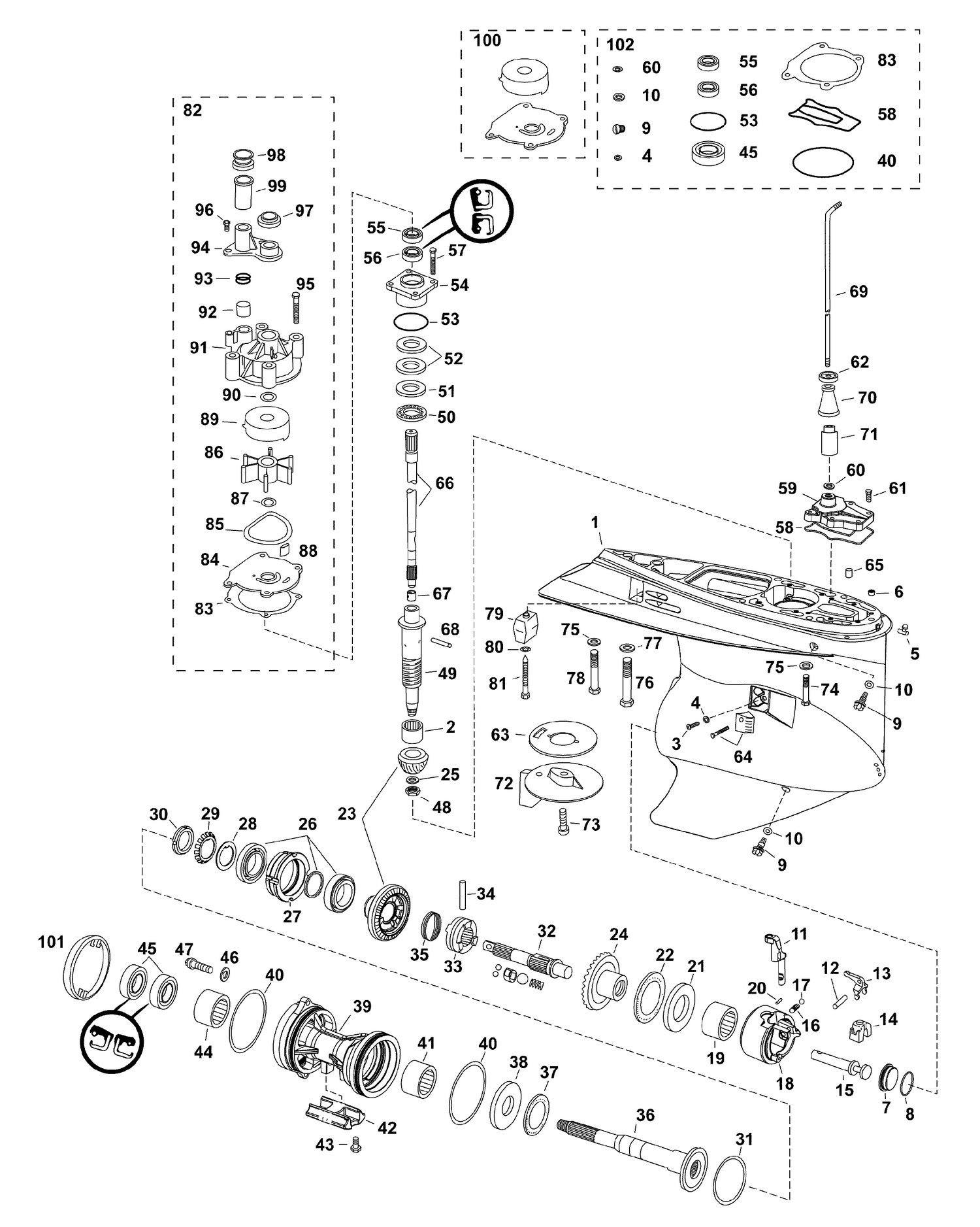 07-1_GEARCASE, M2-Type, Counter Rotation