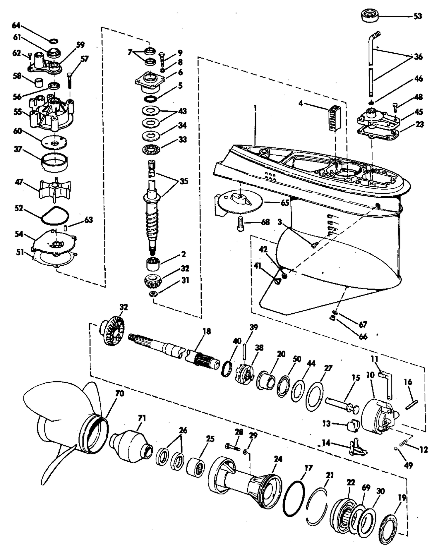 COUNTER ROTATION GEARCASE V-6 MODELS